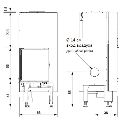Каминная топка Edilkamin Windo2  95 dx