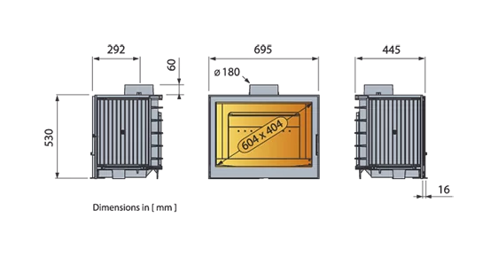 Каминная топка Liseo LCI 007 GF Flat top (K7)