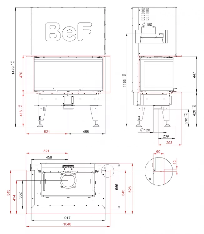 Каминная топка BeF Therm V 8 C