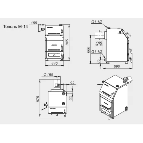 Отопительный котел Zota Тополь-М 14