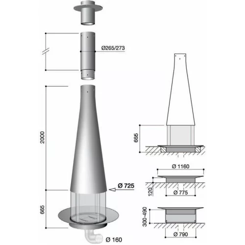 Камин дровяной Focus Filiofocus 2000 центральный, со стеклом