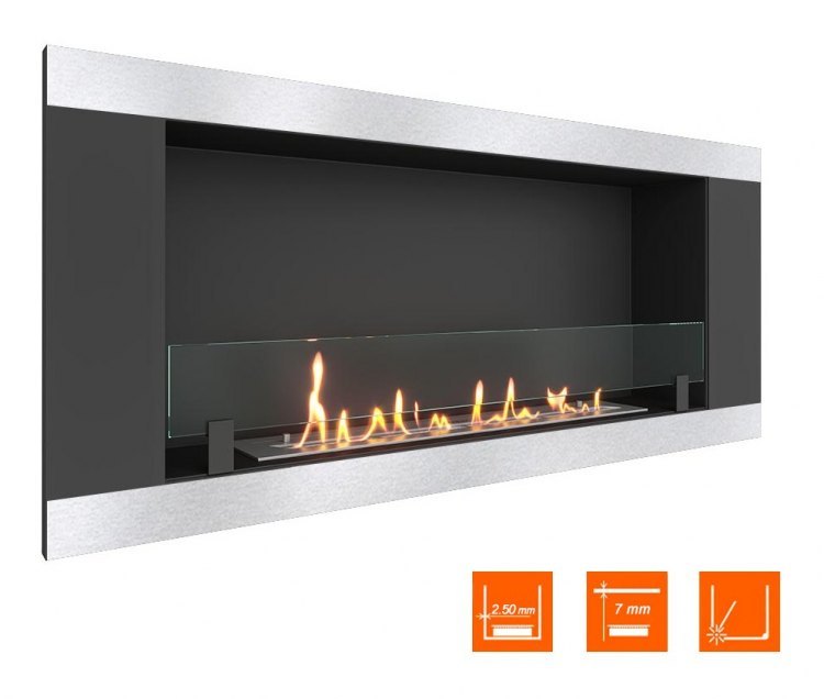 Биокамин в нишу SteelHeat LONG-H 1200 (Стекло)