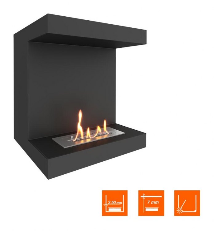 Биокамин фронтальный SteelHeat LONG 500 (Стандарт)