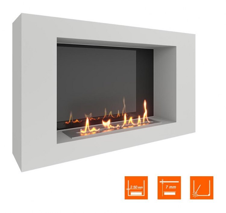 Биокамин SteelHeat WALL LONG 900 белый (Стемалит)