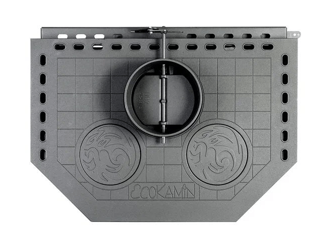 Печь-камин ЭкоКамин БАВАРИЯ ПАНОРАМА ПРИЗМА с плитой (РК 189)