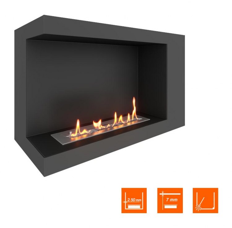 Биокамин угловой SteelHeat LONG 800 левый (Стандарт)