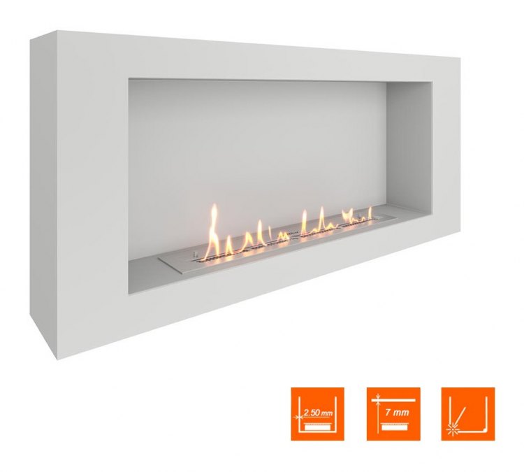 Биокамин SteelHeat WALL LONG 1200 белый (Стандарт)