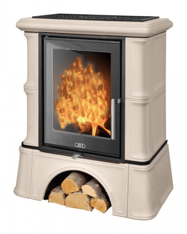 Кафельная печь-камин ABX Bavaria EXclusive, кафельный цоколь