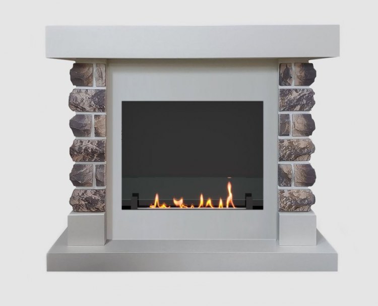 Биокамин в портале SteelHeat Krok (Стекло+стемалит)