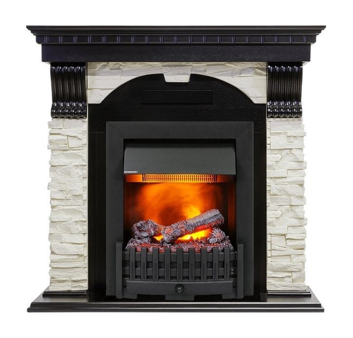 Каминокомплект Dublin - Вегне / Сланец белый с очагом Danville Black FB2