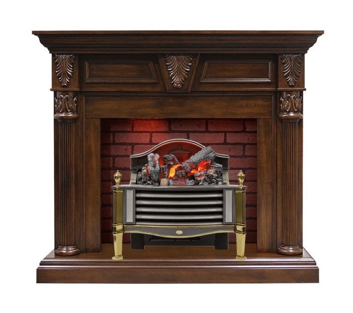 Каминокомплект Sheffield - Темный орех с очагом Rothesay