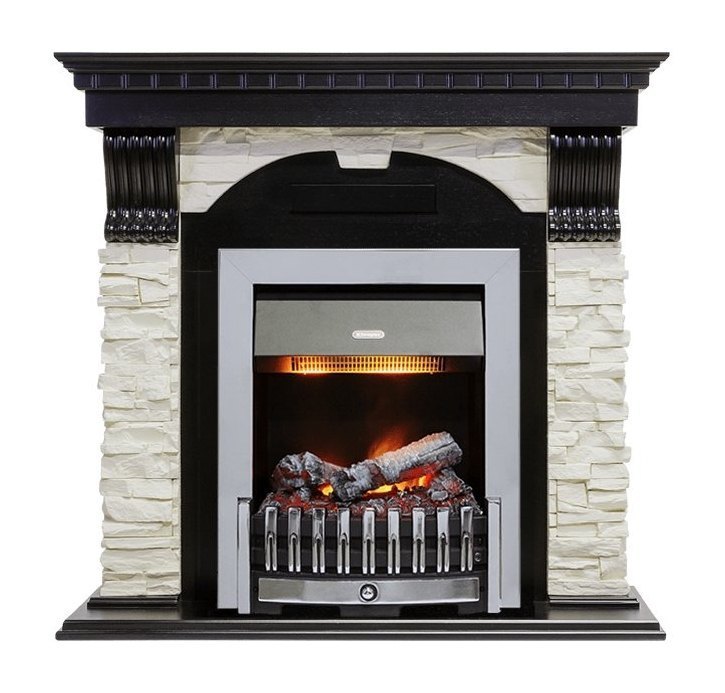 Каминокомплект Dublin - Вегне / Сланец белый с очагом Danville Chrome FB2