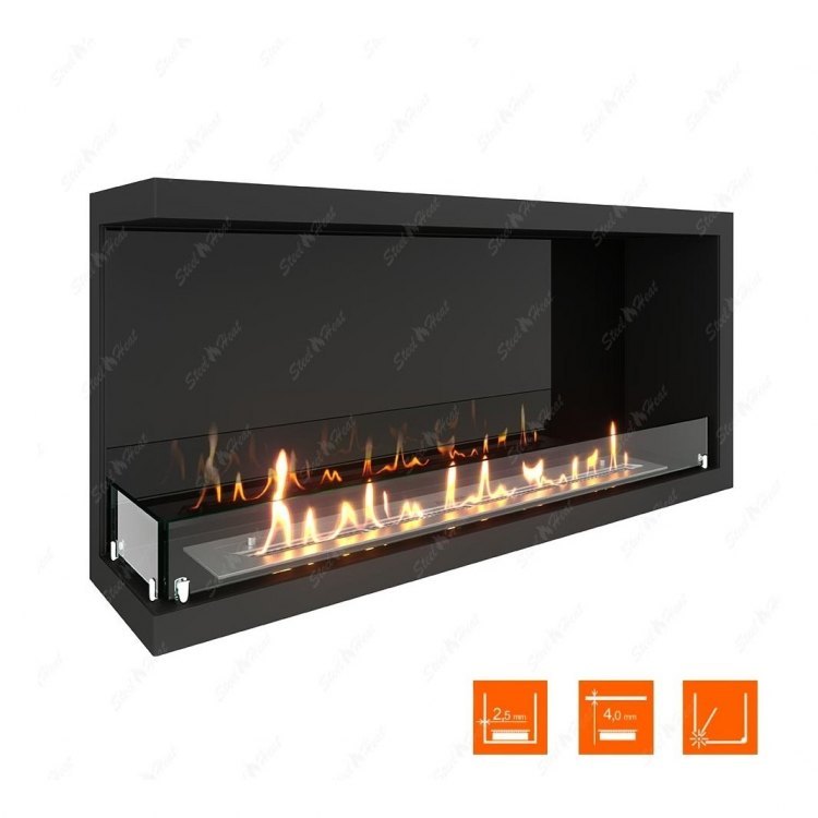 Биокамин угловой SteelHeat Leader 1000 левый (Стекло + Стемалит)