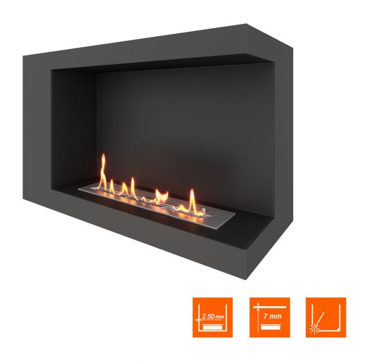 Биокамин угловой SteelHeat LONG 800 правый (Стандарт)