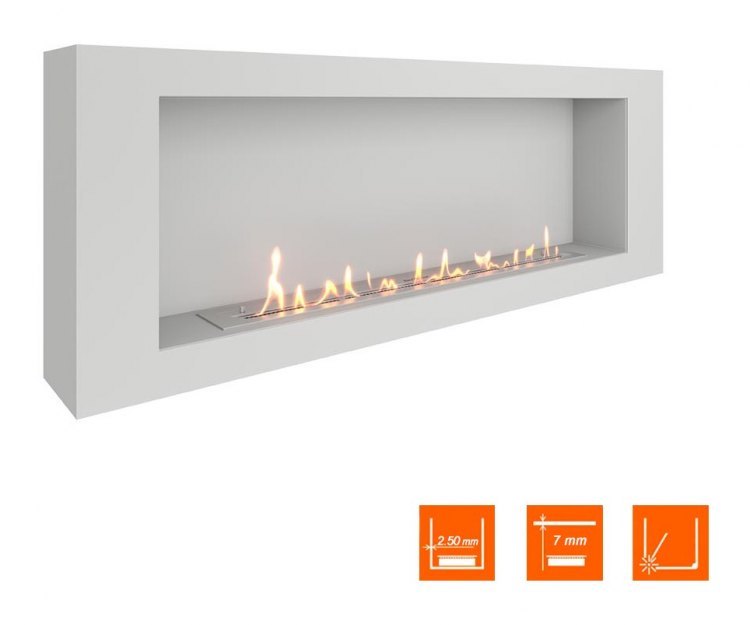 Биокамин SteelHeat WALL LONG 1500 белый (Стандарт)