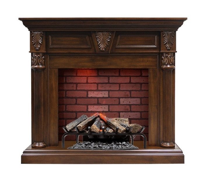 Каминокомплект Sheffield - Темный орех с очагом Silverton