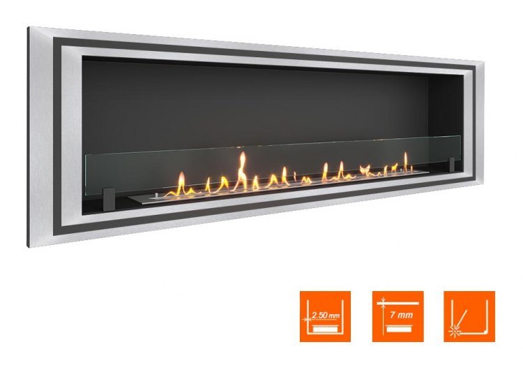 Биокамин в нишу SteelHeat LONG-D 1800 (Стекло)