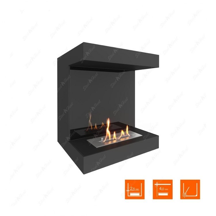 Биокамин фронтальный SteelHeat LONG 600 (Стемалит)