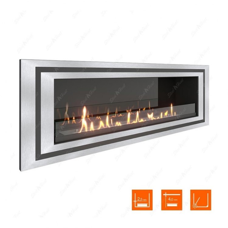Биокамин в нишу SteelHeat GRAND-D 1500 XL (Стекло + Стемалит)