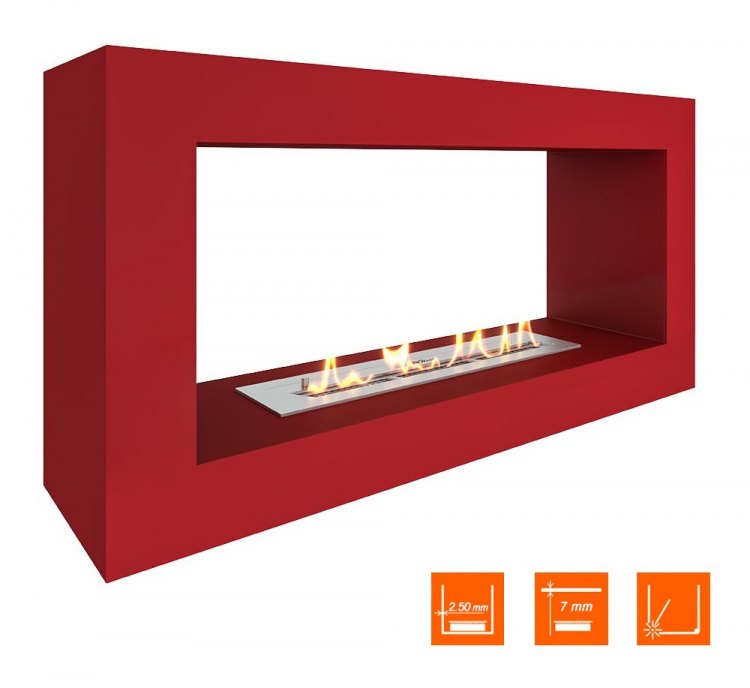 Биокамин SteelHeat FRAME ONE 900 красный (Стандарт)