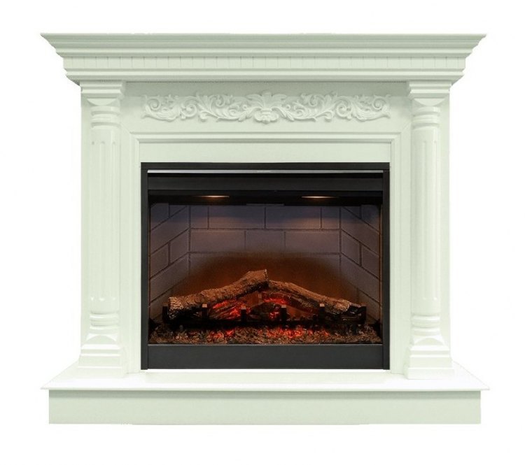 Каминокомплект Sicilia - Белый дуб с очагом Symphony 26'' DF2608-INT