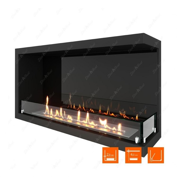 Биокамин угловой SteelHeat Leader 900 правый (Стекло + Стемалит)