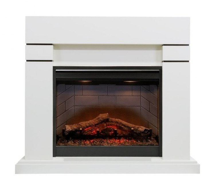 Каминокомплект Lindos - Белый (Высота 985мм) с очагом Symphony 26'' DF2608-INT