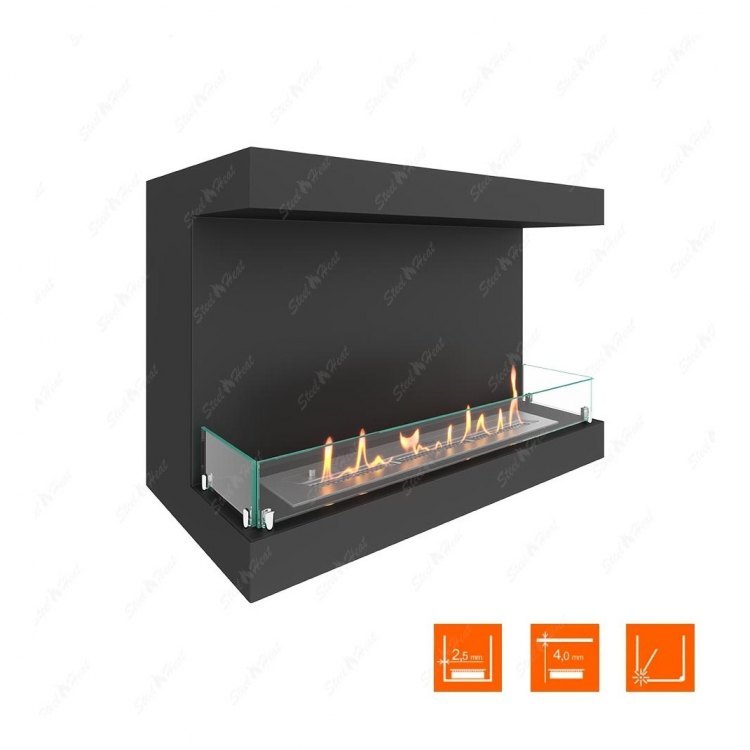 Биокамин фронтальный SteelHeat LONG 900 (Стекло)