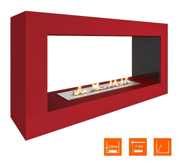 Биокамин SteelHeat FRAME ONE 900 красный (Стемалит)