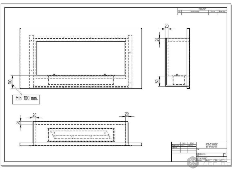Теплоизоляционный корпус для встраивания в мебель для очага 1500 мм
