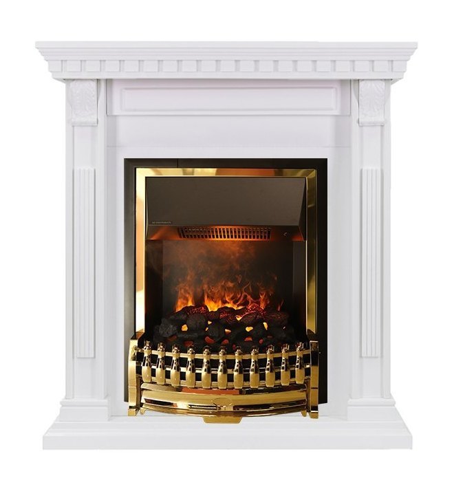 Каминокомплект Orlean - Белый дуб с очагом Atherton