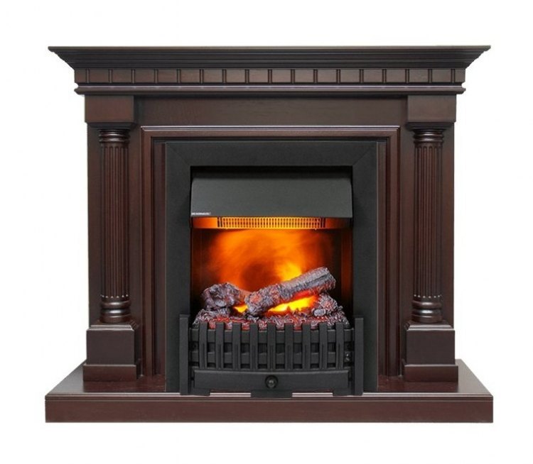 Каминокомплект Dallas - Темный дуб с очагом Danville Black FB2