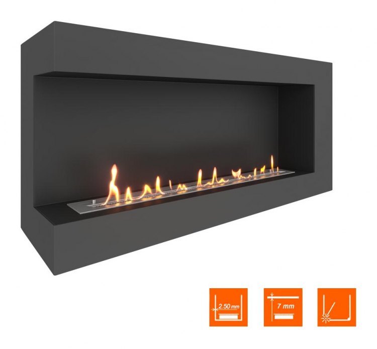 Биокамин угловой SteelHeat GRAND 1300 левый (Стандарт)