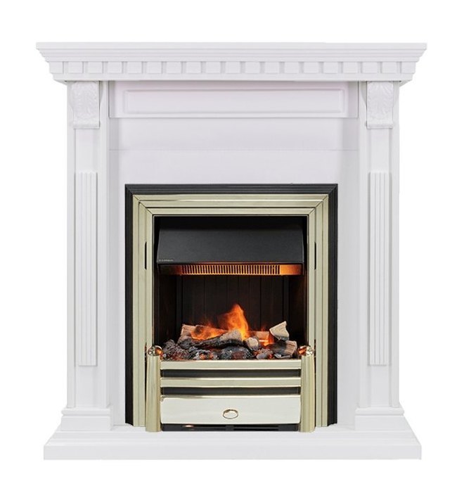 Каминокомплект Orlean - Белый дуб с очагом Cavendish