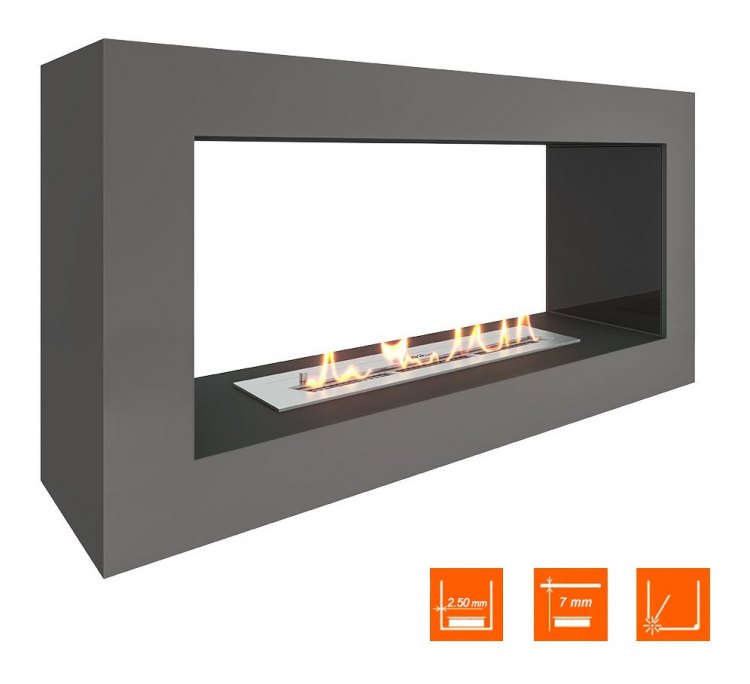 Биокамин SteelHeat FRAME ONE 900 серый (Стемалит)