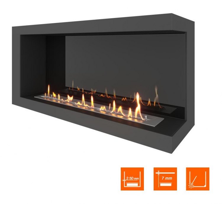 Биокамин угловой SteelHeat ONE 1100 правый (Стемалит)