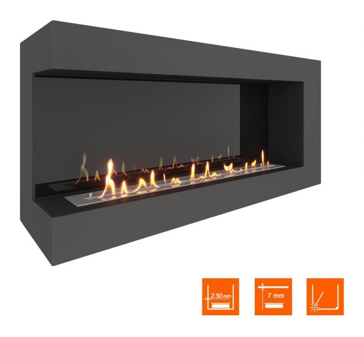 Биокамин угловой SteelHeat GRAND 1300 левый (Стемалит)