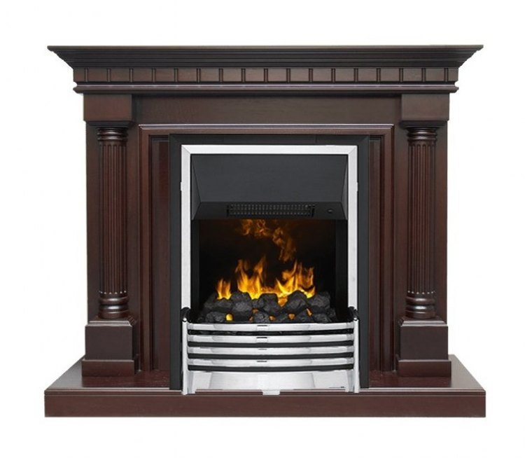 Каминокомплект Dallas - Темный дуб с очагом Flagstaff