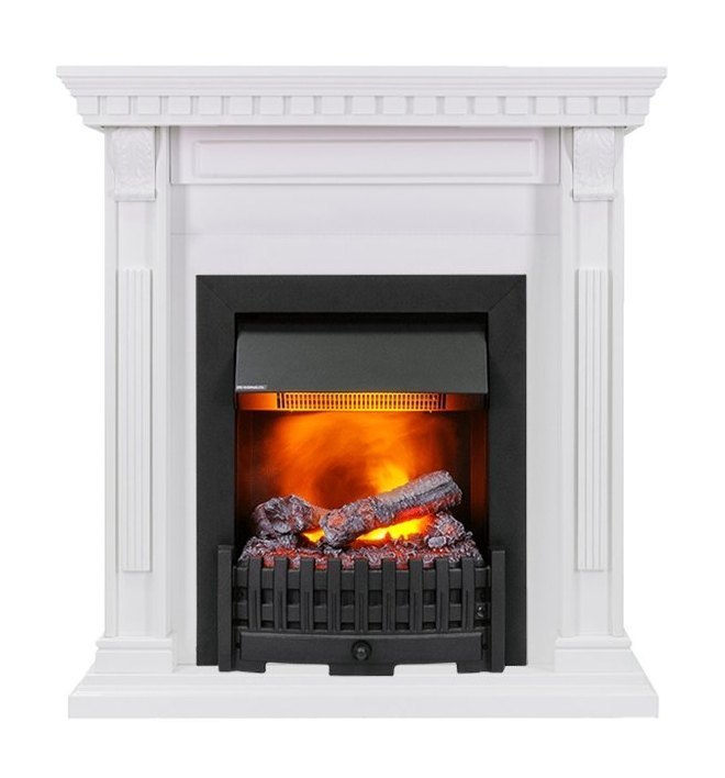 Каминокомплект Orlean - Белый дуб с очагом Danville Black FB2