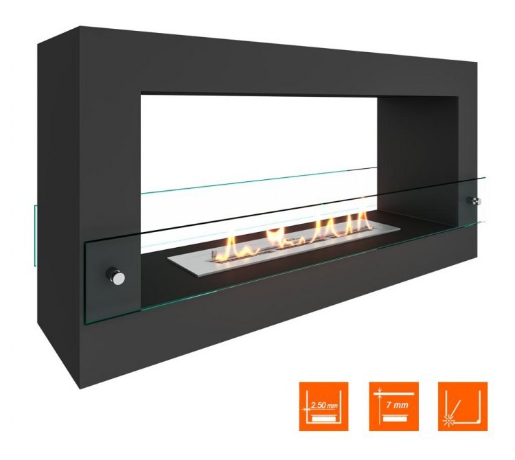 Биокамин SteelHeat FRAME ONE 900 черный (Стекло)