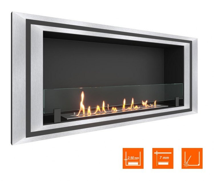 Биокамин в нишу SteelHeat LONG-D 1200 (Стекло)