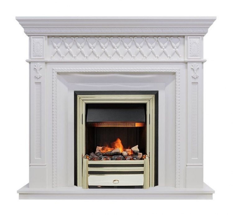 Каминокомплект Alexandria - Белый дуб с очагом Cavendish