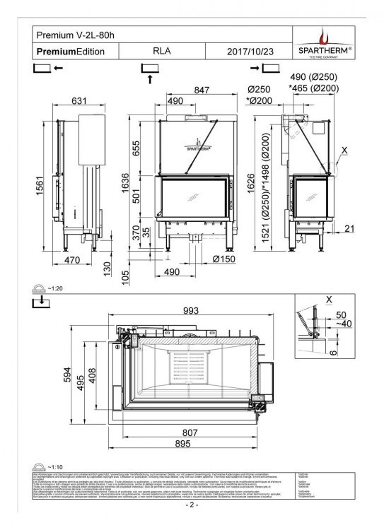 Каминная топка Spartherm Premium V-2L-80h