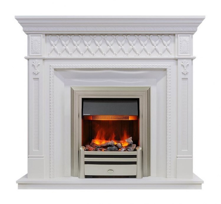 Каминокомплект Alexandria - Белый дуб с очагом Chesford