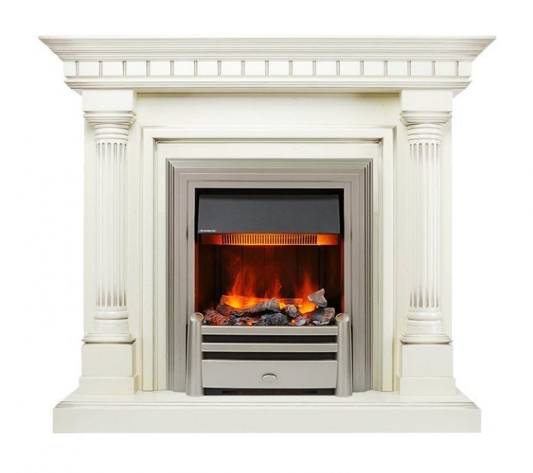 Каминокомплект Dallas - Слоновая кость с патиной с очагом Chesford