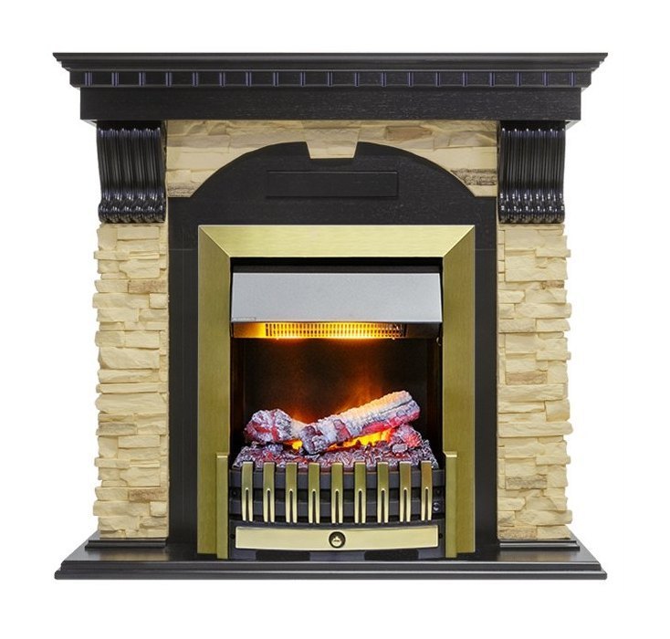 Каминокомплект Dublin - Вегне / Сланец с очагом Danville Antique Brass FB2