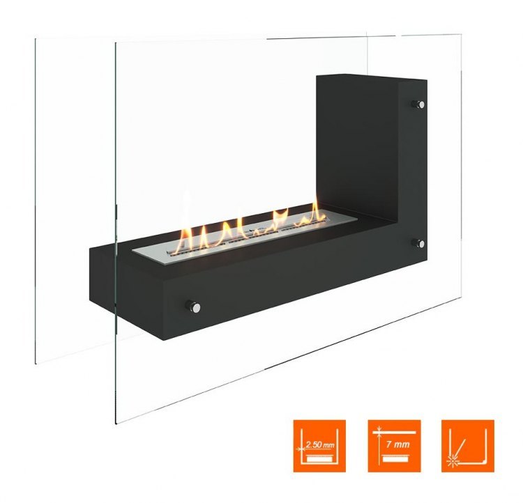 Биокамин напольный SteelHeat TETRISE 900 черный