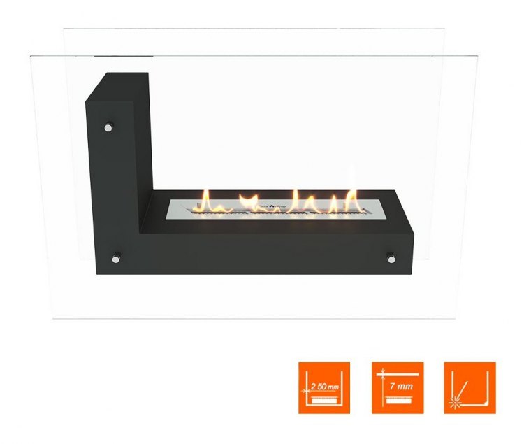 Биокамин напольный SteelHeat TETRISE 900 черный