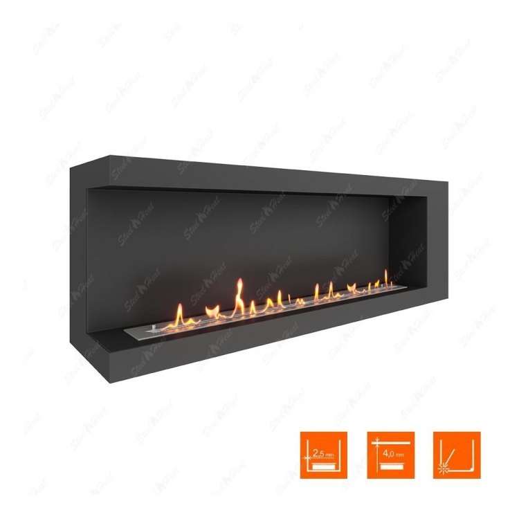 Биокамин угловой SteelHeat LONG 1500 левый (Стандарт)