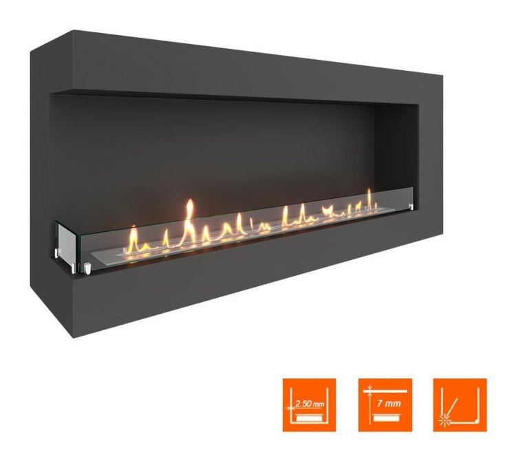 Биокамин угловой SteelHeat GRAND 1400 левый (Стекло)